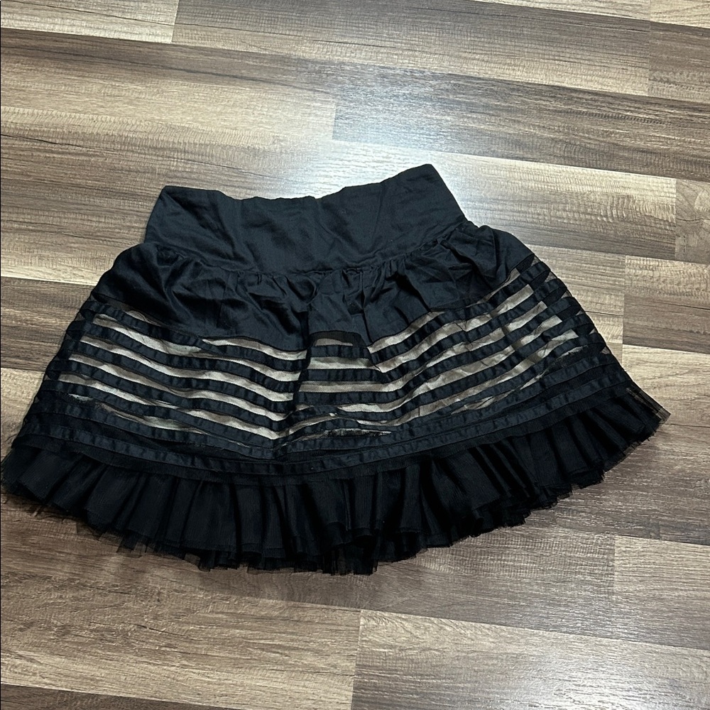 Pink Rose Black and Tan Mini Skirt